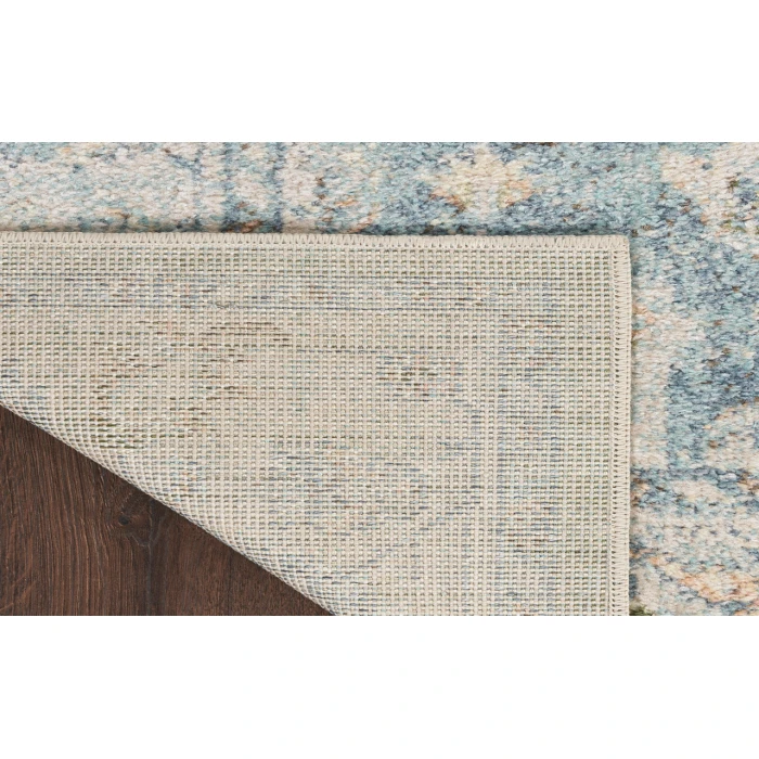 Nourison Astra Machine Washable Light Blue ASW12 2 ft. 2 in. X 10 ft. Rectangle Rug