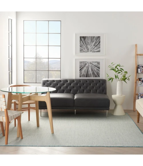 Nourison Courtyard Area Rug COU01-Ivory Aqua