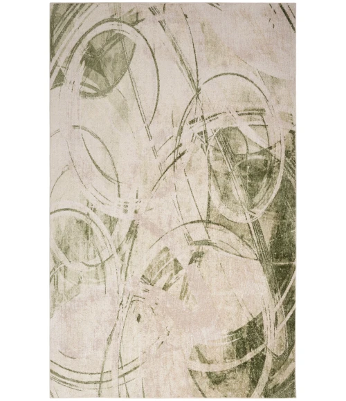 Nourison Astra Machine Washable Beige Green ASW14 6 ft. 7 in. X 9 ft. Rectangle Rug