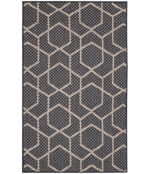 Nourison Horizon Indoor/Outdoor Charcoal HOZ01 3 ft. X 5 ft. Rect. Rug
