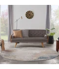 Nourison Rustic Textures Grey Blue RUS13 7’10” x Round Round Rug