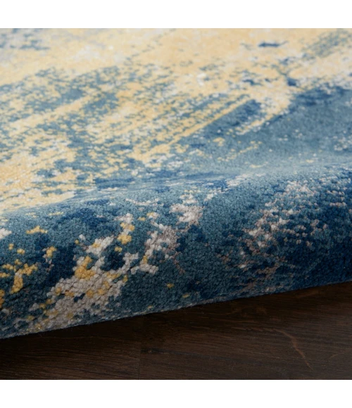 Nourison Twilight Area Rug TWI22 Navy Gold 7'9" x 9'9"