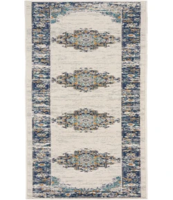 Nourison Home Passion PSN03 Ivory Grey Blue 2 ft. 2 in. X 10 ft. Area Rug
