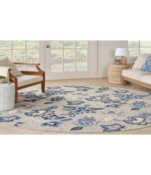 Nourison Aloha Blue Grey ALH31 7’10” Round Rug