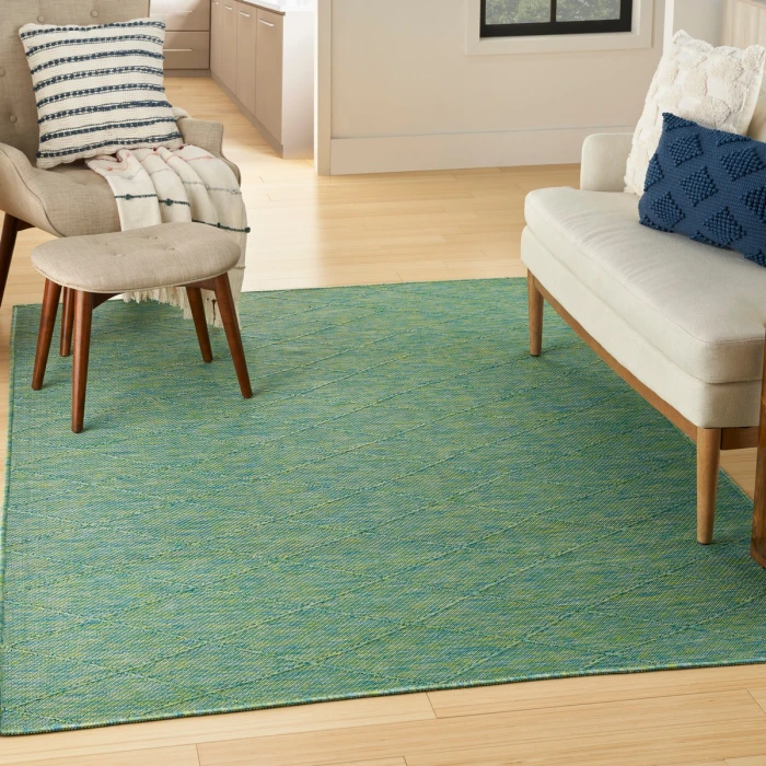 Nourison Washable Solutions Blue/Green WSL01 5 ft. X 7 ft. Rect. Rug