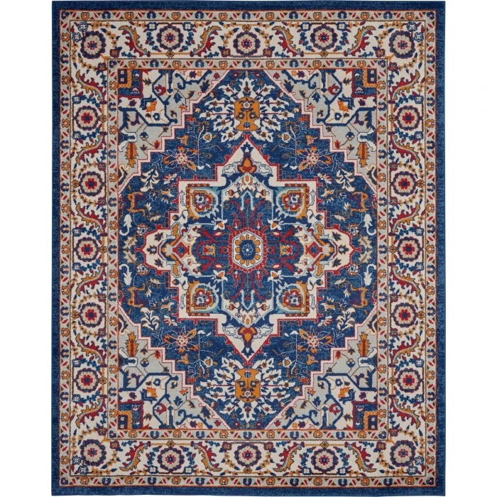 Nourison Passion Blue Multicolor PSN33 8ft. x 10ft. Rect. Rug