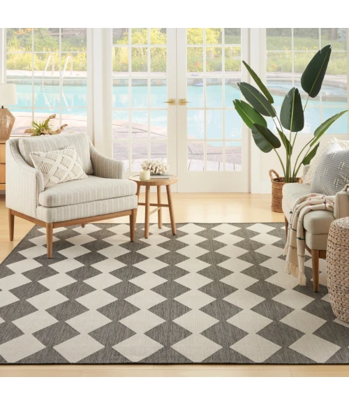 Nourison Positano Charcoal POS04 6 ft. X 9 ft. Rect. Rug