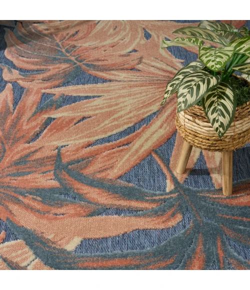 Nourison Aloha Blue Rose ALH43 5 ft. 3 in. X 7 ft. 5 in. Rect. Rug