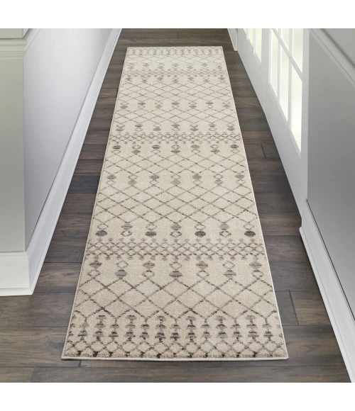 Nourison Palermo Beige Grey PMR03 2ft.2in. x 7ft.6in. Rect. Rug