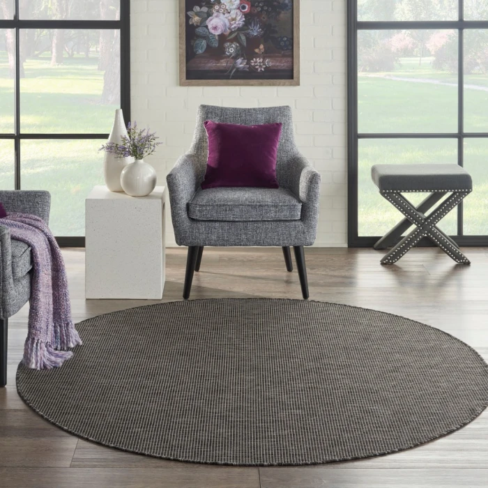 Nourison Positano Round Area Rug POS01-Charcoal