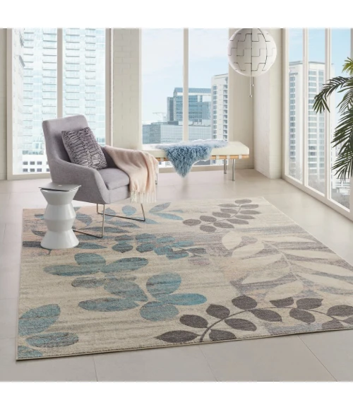 Nourison Tranquil Area Rug TRA01-Ivory/Light Blue