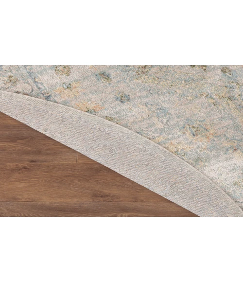 Nourison Astra Machine Washable Blue Green ASW12 7 ft. 10 in. Round Rug