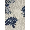 Nourison Home Aloha ALH05 Ivory Navy 3 ft. 6 in. X 5 ft. 6 in. Area Rug