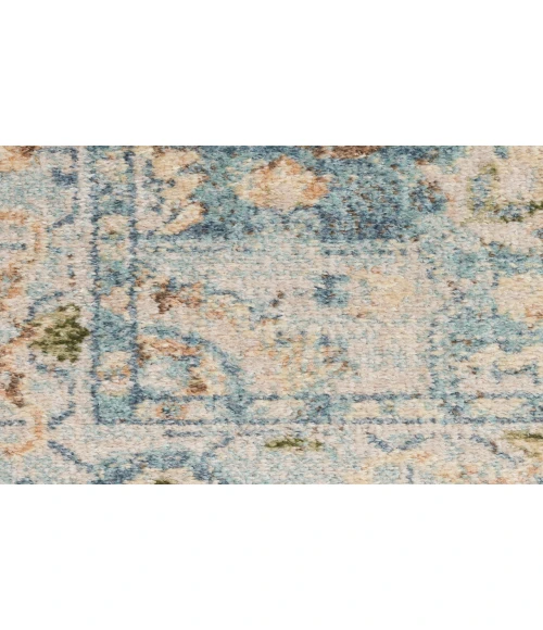 Nourison Astra Machine Washable Beige Blue ASW12 2 ft. 2 in. X 10 ft. Rectangle Rug