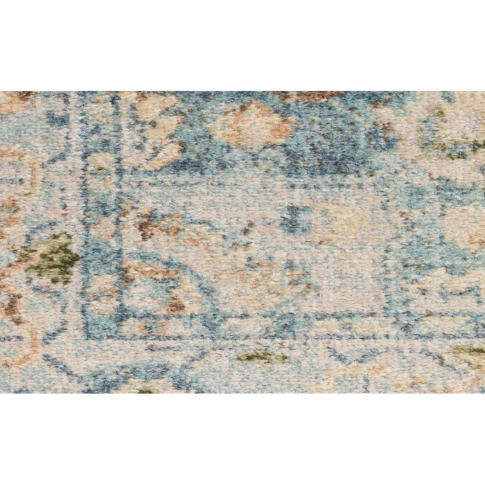 Nourison Astra Machine Washable Beige Blue ASW12 2 ft. 2 in. X 10 ft. Rectangle Rug