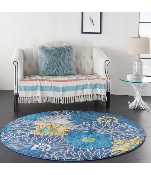 Nourison Passion Round Area Rug PSN17-Blue
