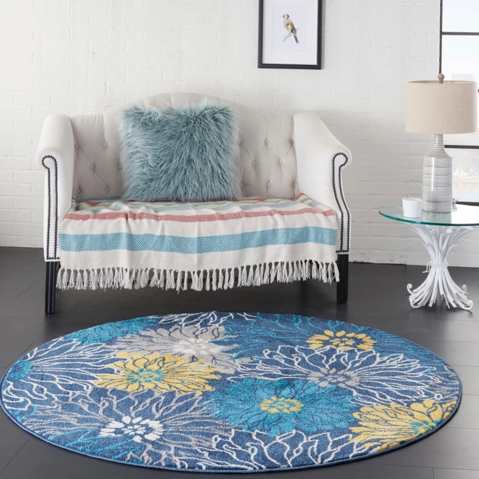 Nourison Passion Round Area Rug PSN17-Blue