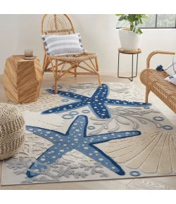 Nourison Home Aloha ALH24 Blue Grey 6 ft. X 9 ft. Area Rug