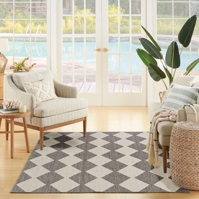 Nourison Positano Charcoal POS04 4 ft. X 6 ft. Rect. Rug