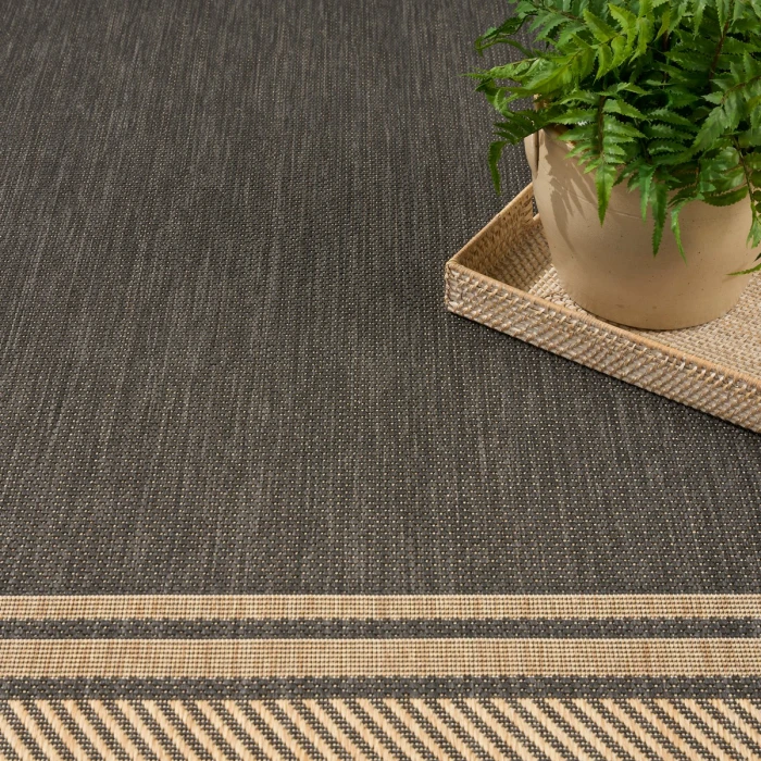 Nourison Horizon Indoor/Outdoor Charcoal HOZ03 9 ft. X 12 ft. Rect. Rug