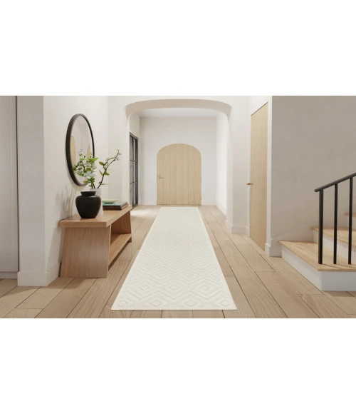 Nourison Versatile Ivory White NRV01 2 ft. 2 in. X 16 ft. Rectangle Rug
