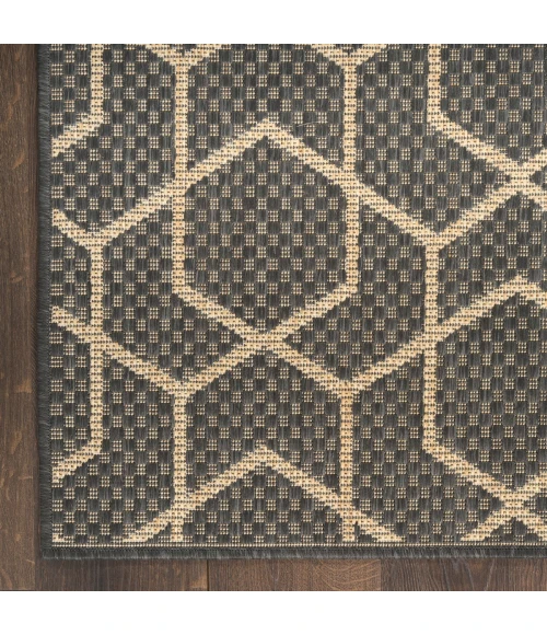 Nourison Horizon Indoor/Outdoor Charcoal HOZ01 2 ft. 2 in. X 8 ft. Rect. Rug