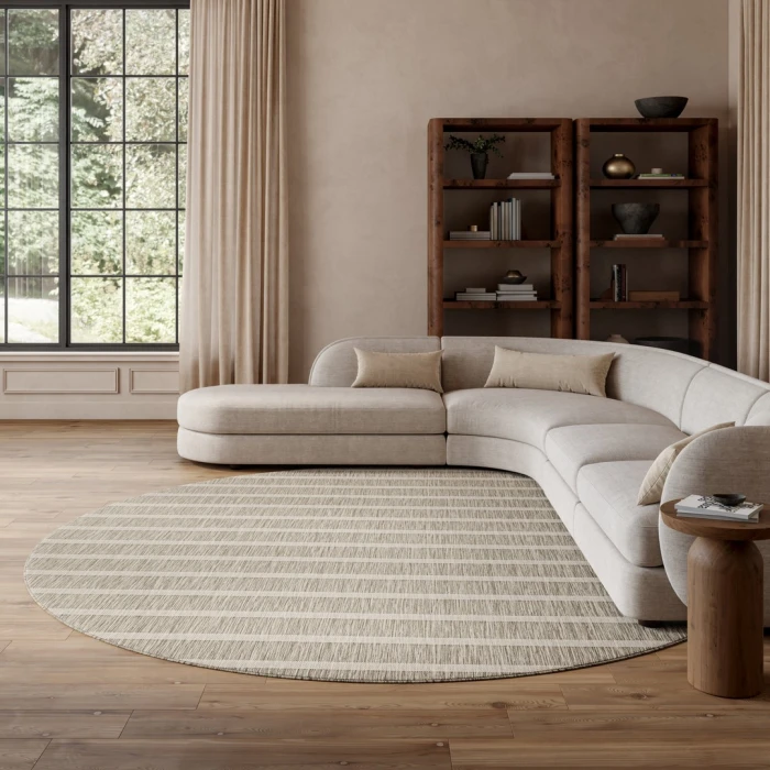 Nourison Positano Grey Ivory POS03 12ft. Round Rug