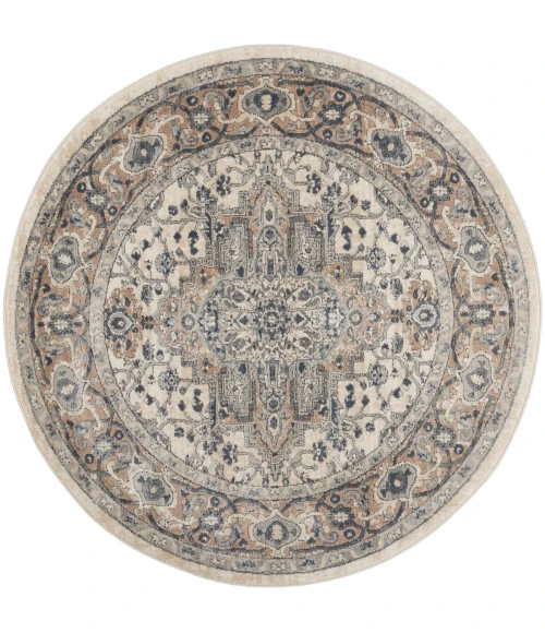 Nourison Quarry Ivory Grey QUA05 4 ft. X Round Rug