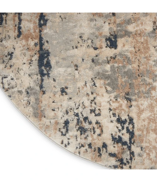 Nourison Quarry Beige Grey QUA01 8 ft. X Round Rug