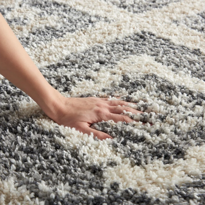 Nourison Oslo Shag Grey/Ivory OSL02 8 ft. X 11 ft. Rect. Rug