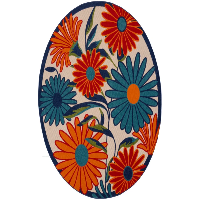 Nourison Aloha Multicolor ALH33 5 ft. 3 in. Round Rug