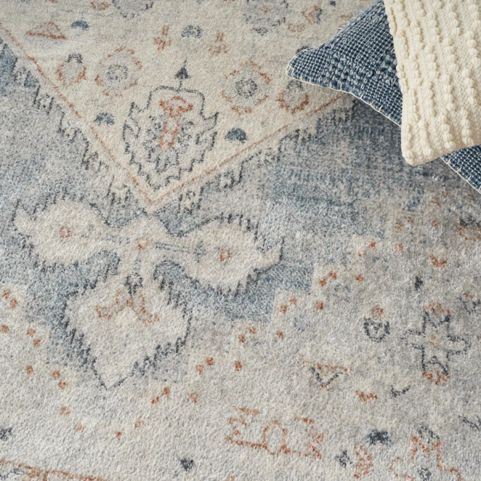 Nourison Astra Machine Washable Area Rug ASW11 Light Blue