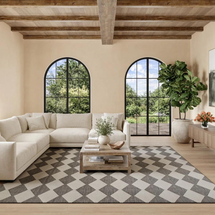 Nourison Positano Charcoal POS04 8ft. Square Rug