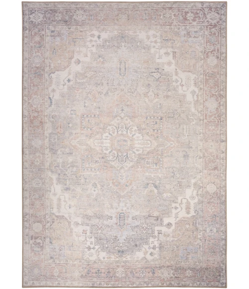 Nourison Vintage Washables Light Blue VWS07 5 ft. 3 in. X 7 ft. 3 in. Rect. Rug