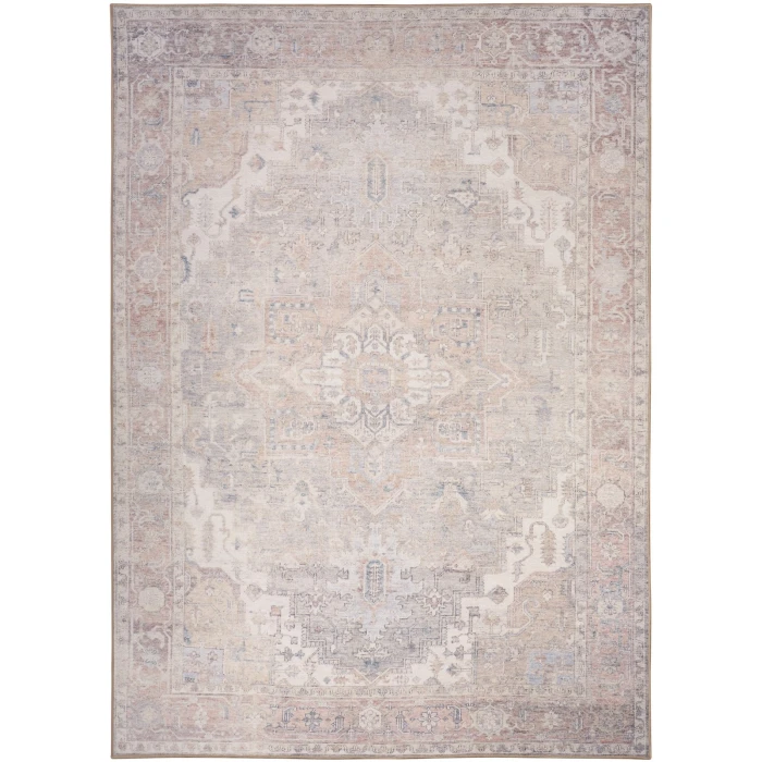 Nourison Vintage Washables Light Blue VWS07 5 ft. 3 in. X 7 ft. 3 in. Rect. Rug