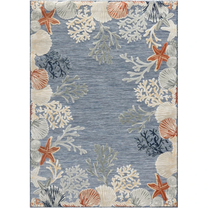 Nourison Home Suncoast Blue SNC04 5ft.3in. x 7ft.3in. Rect. Rug