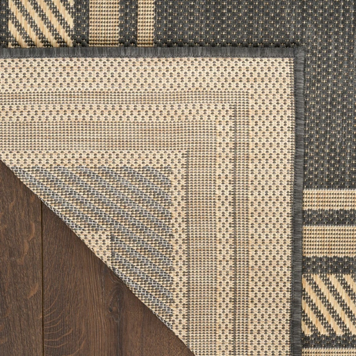 Nourison Horizon Indoor/Outdoor Charcoal HOZ03 2 ft. X 6 ft. Rect. Rug