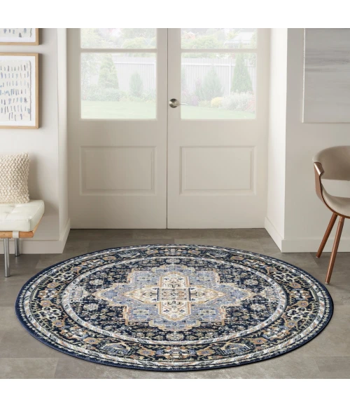 Nourison Nourison Essentials Persian Navy NRE07 6 ft. X Round Rug