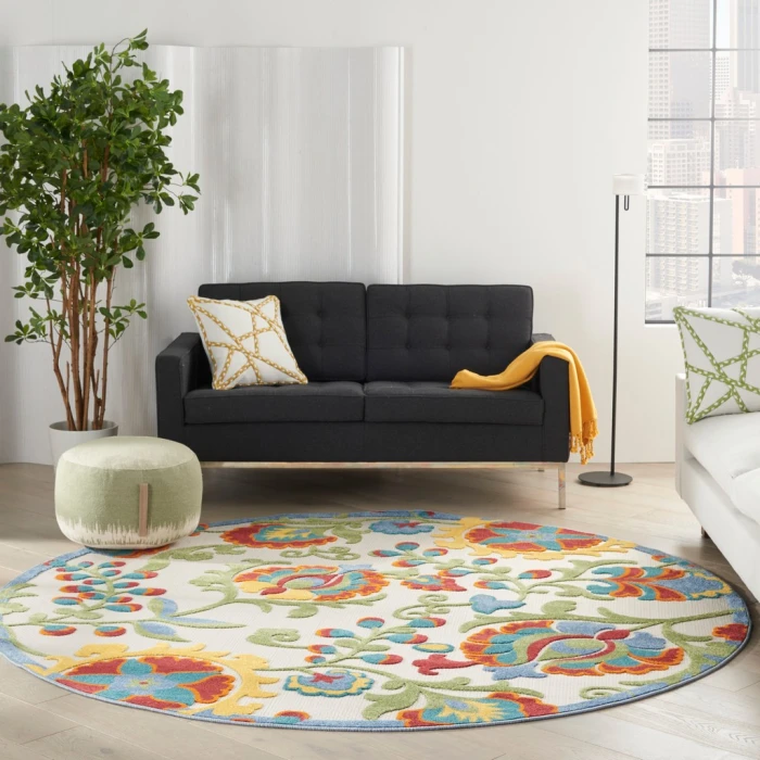 Nourison Aloha Area Rug ALH17-Ivory/Multi