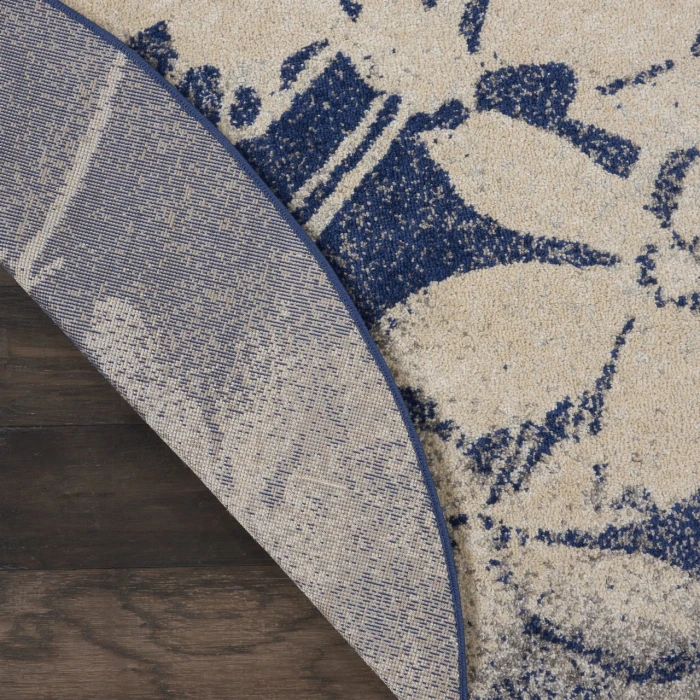 Nourison Home Tranquil Navy TRA08 5ft.3in. x Round Round Rug