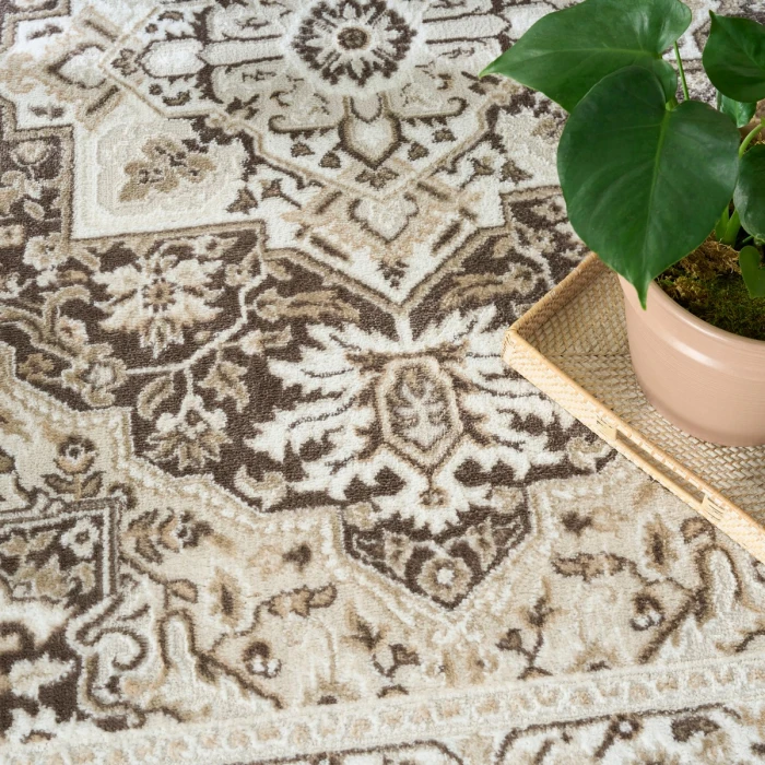 Nourison Dekor Brown Ivory DEK08 4 ft. X 6 ft. Rect. Rug