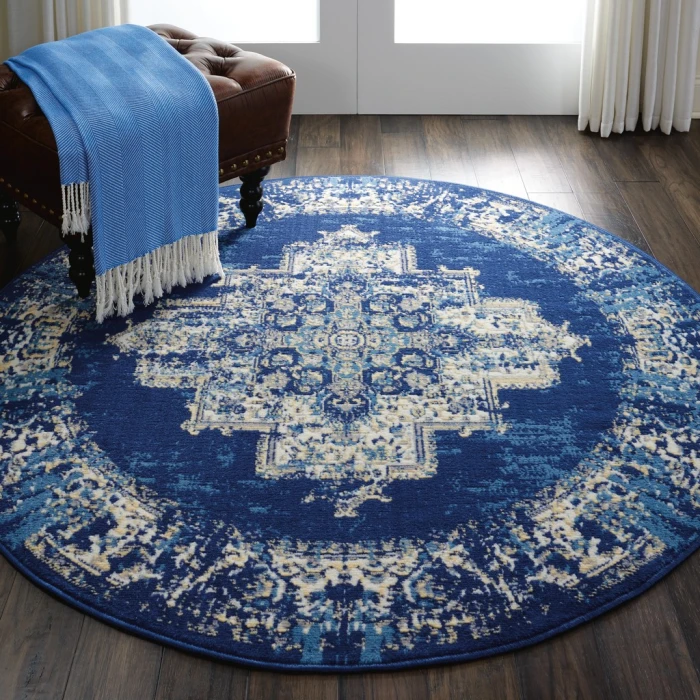 Nourison Grafix Area Rug GRF14-Navy Blue