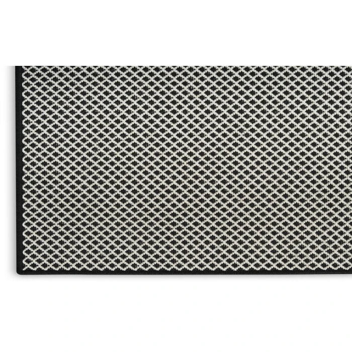 Nourison Courtyard Black White COU01 6 ft. X 9 ft. Rectangle Rug