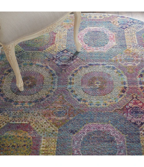 Nourison Home Ankara Global Multicolored ANR05 6ft. x Round Round Rug