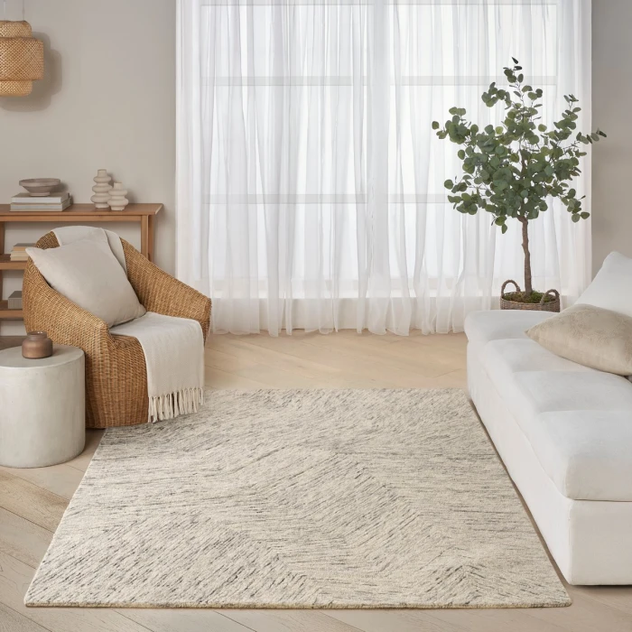 DKNY Pure Angles Grey ANG01 4 ft. X 6 ft. Rect. Rug