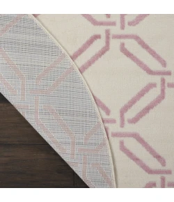 Nourison Jubilant Ivory Pink JUB17 5ft.3in. x Round Rug