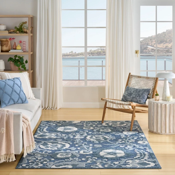 Nourison Aloha Blue ALH17 5 ft. 3 in. X 7 ft. 5 in. Rect. Rug