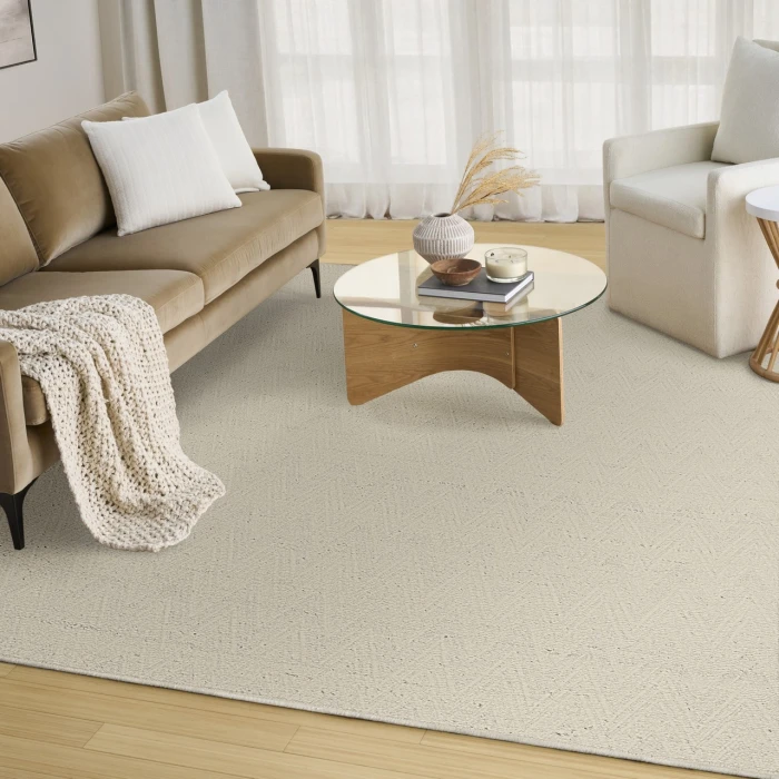 DKNY Pure Purl Cream / Ivory PUU01 5ft.3in. x 7ft.3in. Rect. Rug