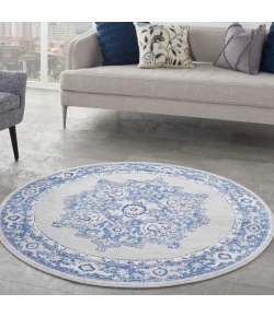 Nourison Home Whimsicle WHS03 Grey Blue 5 ft. Round Area Rug