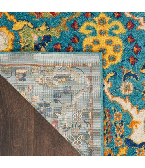 Nourison Allur Area Rug ALR03-Turquoise Ivory